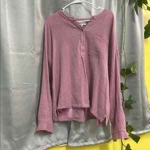 Women's Mauve Button-Up Top